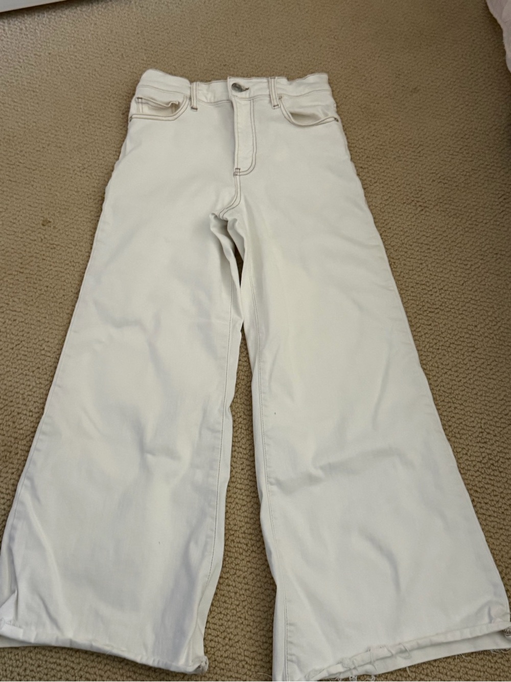 Frame Denim White Wide-Leg Jeans